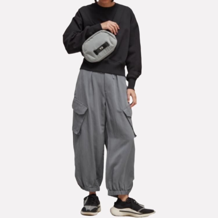 Y-3 SS23 Moletom de Cor Sólida com Gola Redonda e Manga Longa Unissex Preto H44791