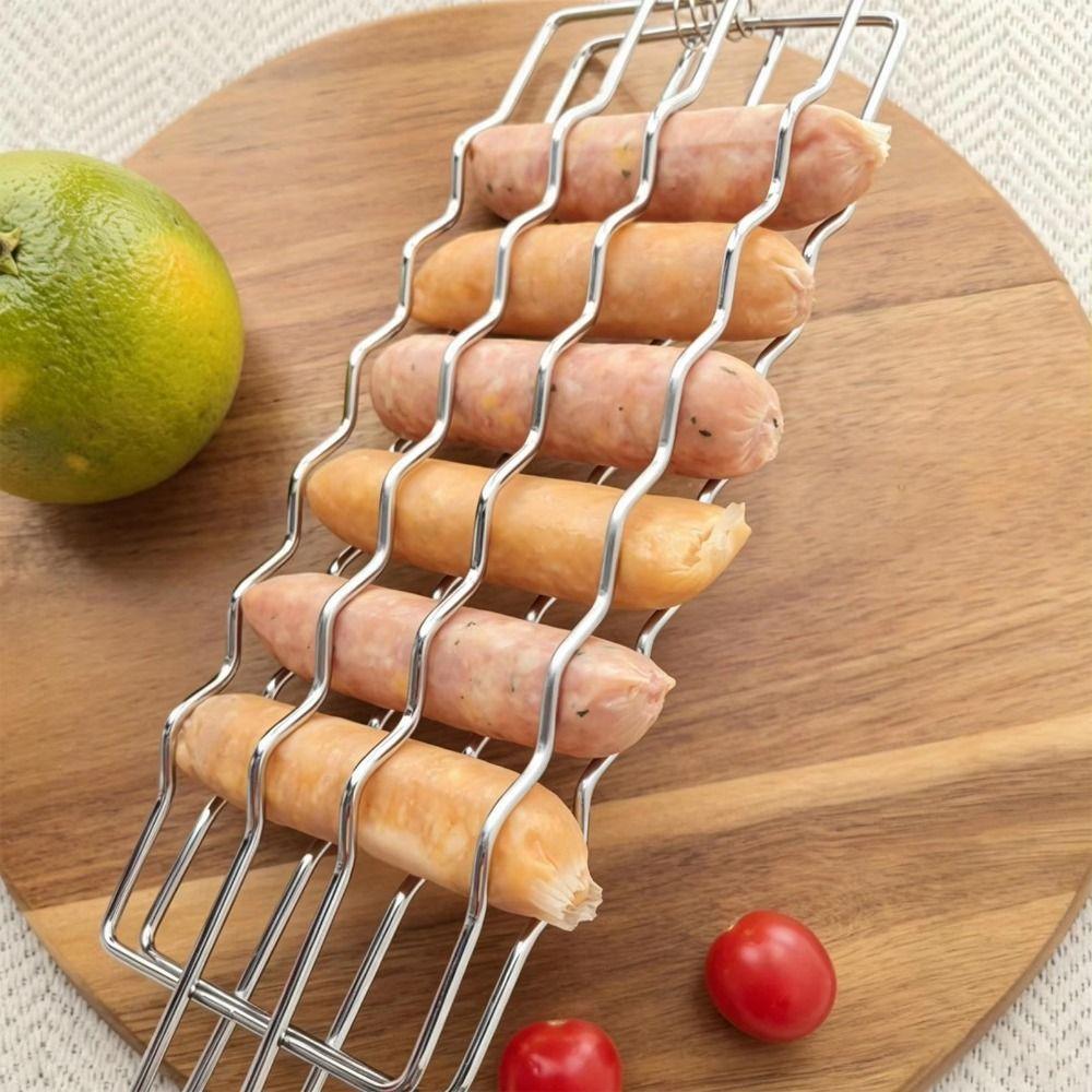 Detachable Sausage Barbecue Net Non Stick Barbecue Net Clip  for Outdoor Camping
