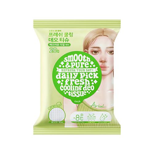 

ARIUL Smooth & Pure Cooling Deo Tissues (20 sheets, choose 1 of 2 types) (Cotton/Fresh) Fresh Cooling (Embossed/Citrus Scent)