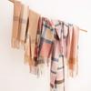 Pure Lamb Wool Scarf for Women in Winter Versatile Plaid Couple Warm High End Men's Scarf