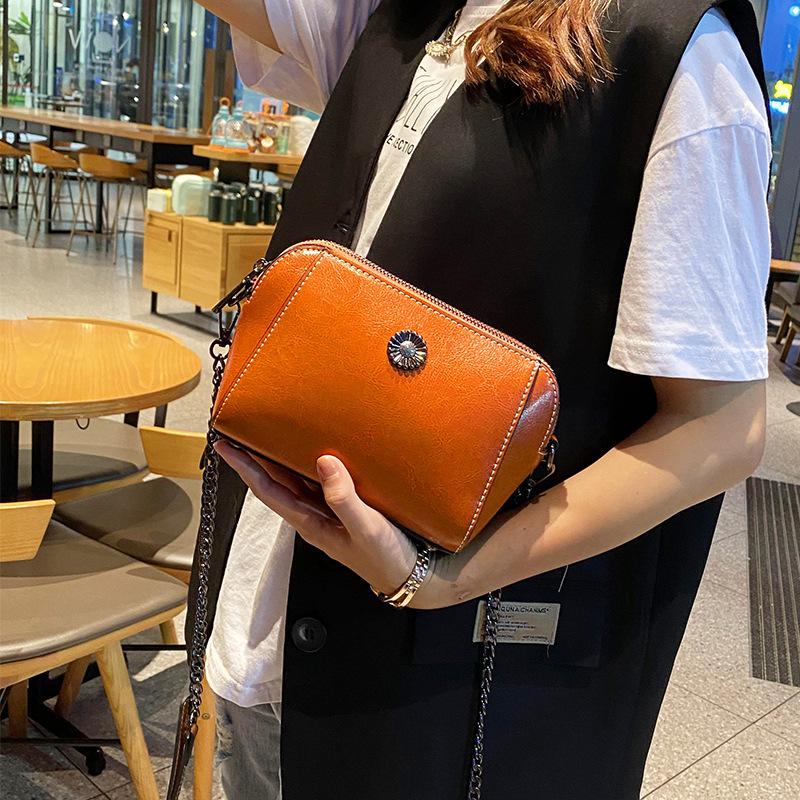 

Новая модная сумка кроссбоди из коровьей кожи для мобильного телефона, сумка-ракушка на цепочке