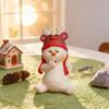 Christmas Snowman Figurine Mini 3" Resin Sitting Snowman Tabletop Decoration for Home Desk Shelf Fireplace Mantle Winter Holiday Party Supplies