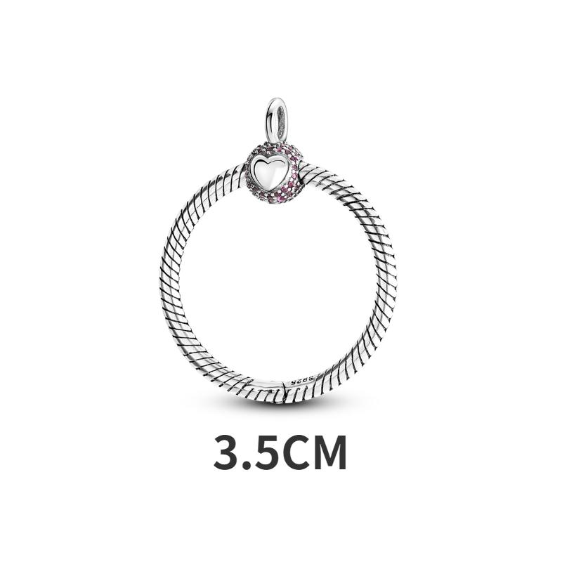 Silver Color O Pendant Moments Pave O Pendant Dangle Charms Fit Original Cable Chain Necklace Fashion Women Jewelry Making Gift