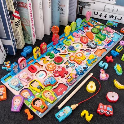 Early Education Logarithmic Board: Shape Recognition & Number Puzzle for Ages 3-6