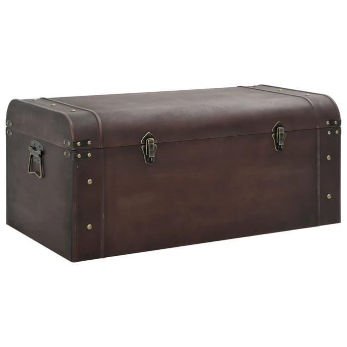 VidaXL Treasure Chest with Dark Brown Latches Plywood, Treasure Box, Toy Chest, Wooden Treasure Box, 4010548