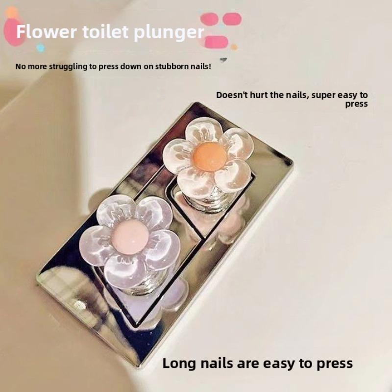 Flower Creative Toilet Switch Press Household Goods Nail Art Special Flush Button Sticker