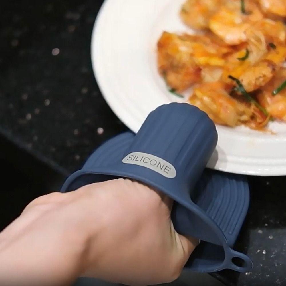 2pcs Heat Resistant Silicone Oven Mitts Non Slip Baking Glove Pot Holder Pinch Mitts  Microwave