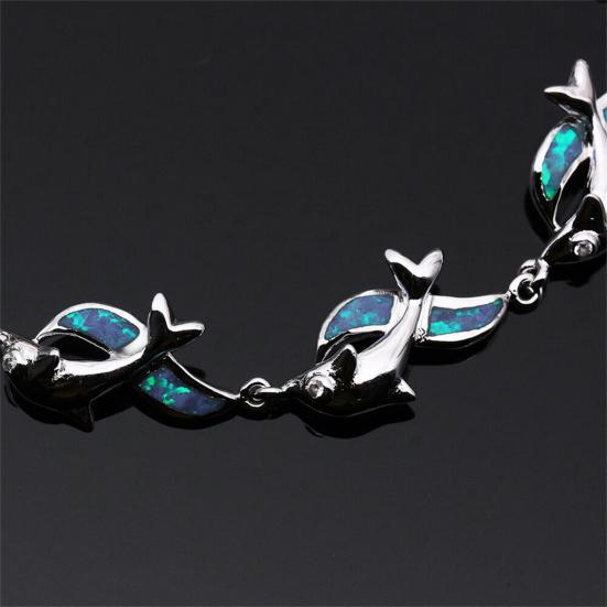Bracelet Dolphin Charm Jewelry Gift Alloy Women Fashion Dolphin Chain Bracelet for Banquet Party