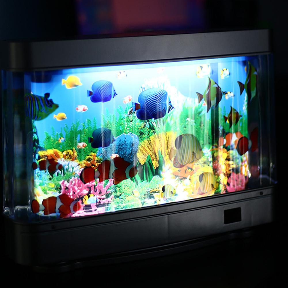 Ocean Aquarium Decorative Lamp Artificial Tropical Fish Tank Aquarium Lights Motion Lamp Night Light Virtual Moving Imitating