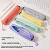 Portable Mesh Pencil Pouch Transparent Design with Smooth Zipper Hanging Hook for Business Trip Small Tools Storage