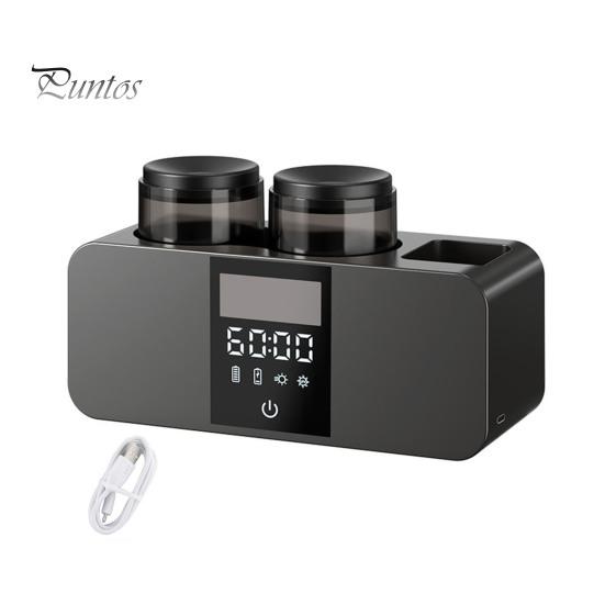 

Перезаряжаемый держатель для зубных щеток с УФ-светом, цифровым дисплеем, большой емкостью, простой установкой, настенный органайзер для зубных щеток темно-серого