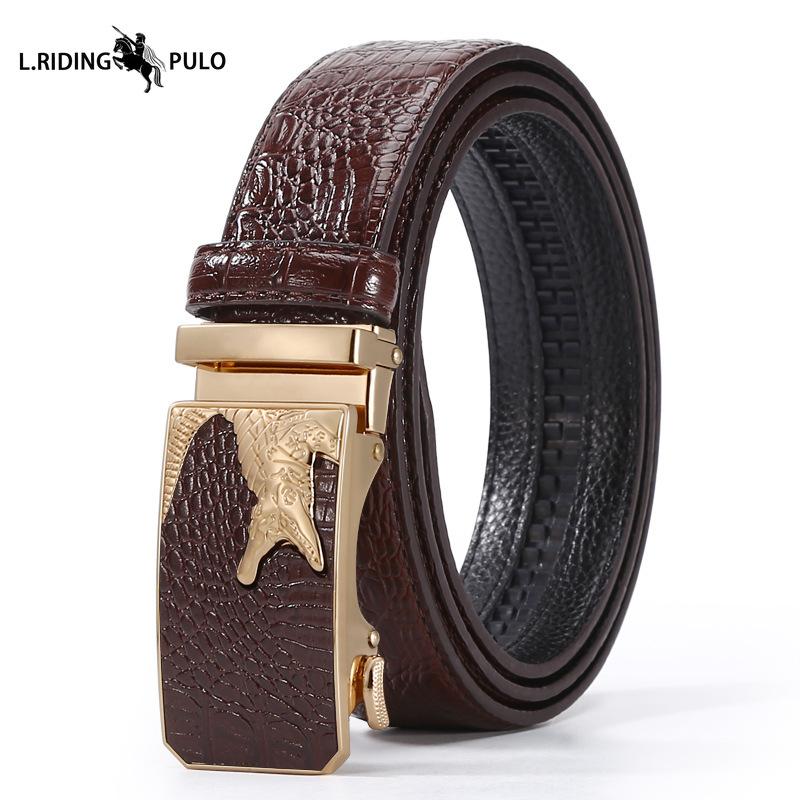 Men's High-end Crocodile Belt Business Fashion Young People Automatic Buckle Belt