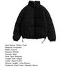 Men Cotton Coat Drawstring Hem Zipper Stand Collar Solid Color Padded Cold-proof