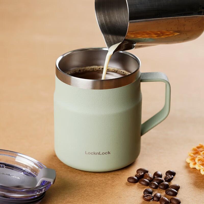 LOCK&LOCK (LOCK&LOCK) Coffee Cup Insulated Hot And Cold Desktop Cup for Men And Women, Couples Water Mug 390ML Mint Green LHC4218MIT