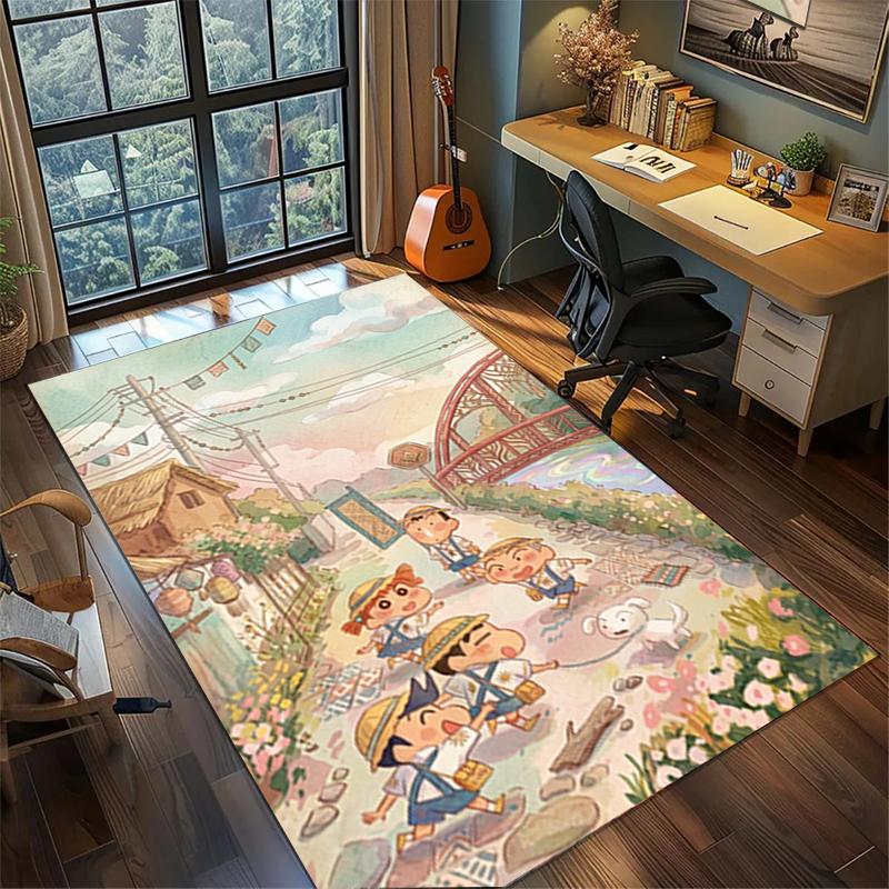 Large Crayon Shin-chan Area Carpet Non Slip Washable Floor Mat Gamer Room Bedroom Decor