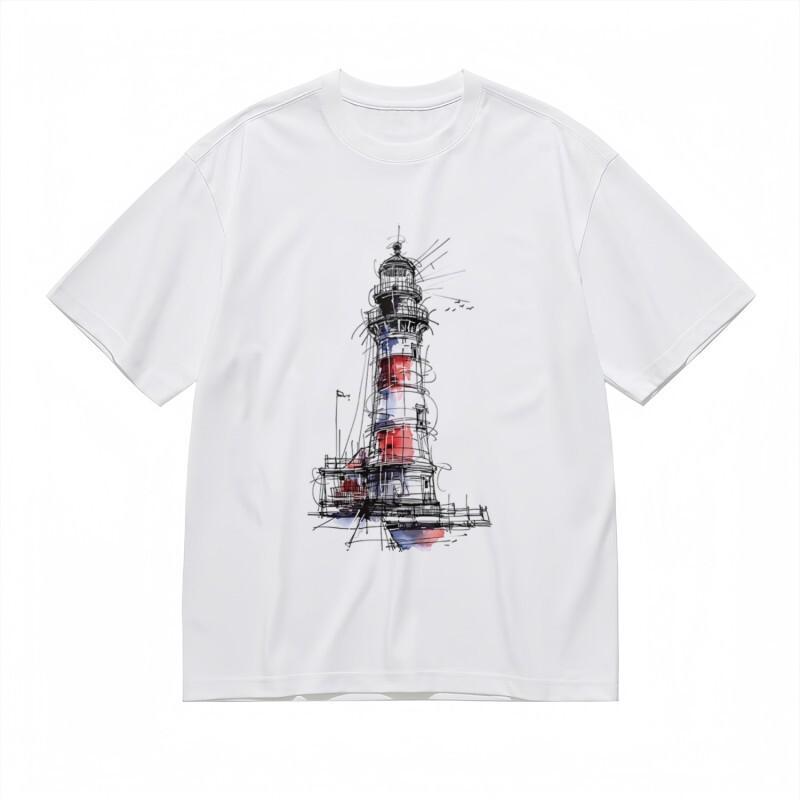 

Men s Breathable Classic T-Shirt Vintage Maritime Symbol Black Line Art Tee USA 4XL