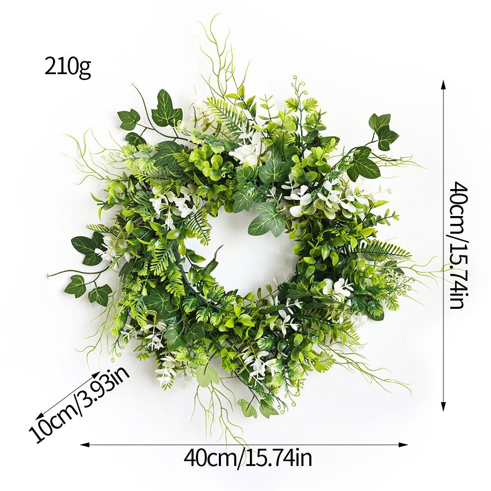 Artificial Tulip & Wildflower Garland Wreath - Summer Floral Door Hanging Decoration