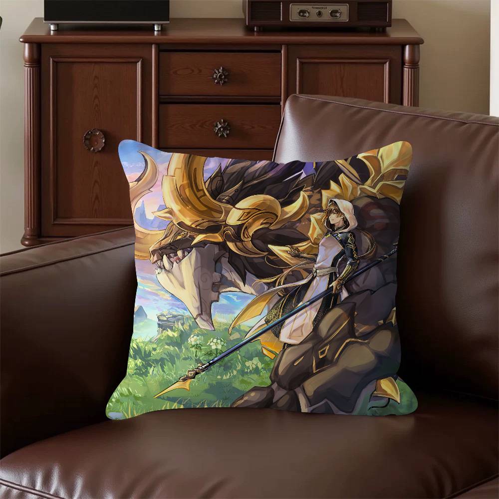 

Чжунли Мультяшные Наволочки Домашнее Постельное Белье Декоративная Наволочка Свадебная Супермягкая Наволочка 16x16Inch