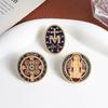 Catholic Saint Benedict Pins Vintage Religious Medal Brooches Exorcism Cross Monogram Badges Christian Faith Jewelry For Gifts