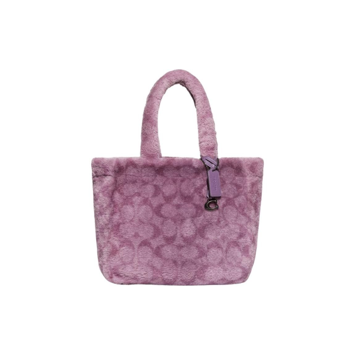 

Coach Tote 28 Plush Zipper Closure Detachable Shoulder Strap Wool Leather Tote Bag Shopping Bag Handheld Shoulder Crossbody Bag Large CC442-V5MO5 Basic Set (Bag+Dust Bag)