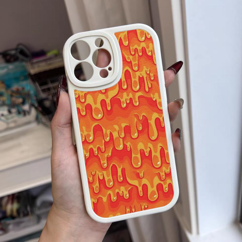 Slime Pattern Phone Case For Iphone 16 15 14 12 13 Pro Max 11 Mini Xs Puls Lambskin Silicone Cover