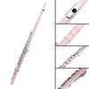 16 Closed Holes Flute C Key Pink Body Flute with E Key Professional Woodwind Instruments Transverse Flute for Musical Lover
