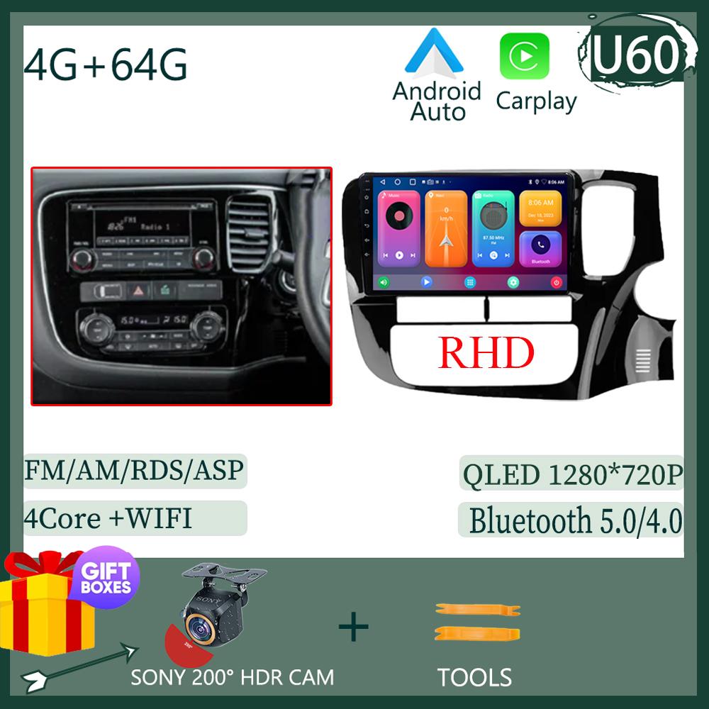 Wireless CarPlay Android 14 Auto Radio For Mitsubishi Outlander 3 GF0W GG0W 2012-2018 Car Multimedia GPS No 2din Touch Screen