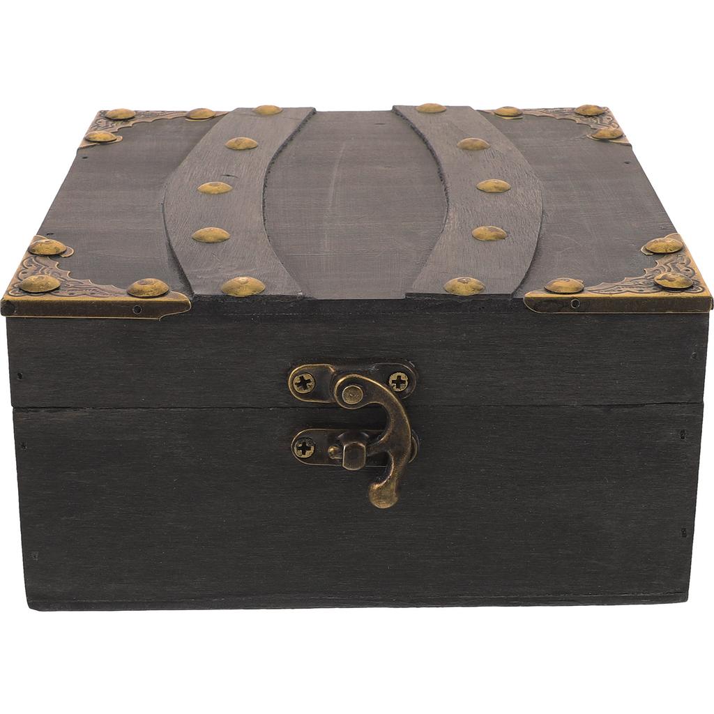 Vintage Wooden Treasure Chest Brown Decorative Storage Box Jewelry Organizer Home Tea Chest Organizer Wood Storage Case