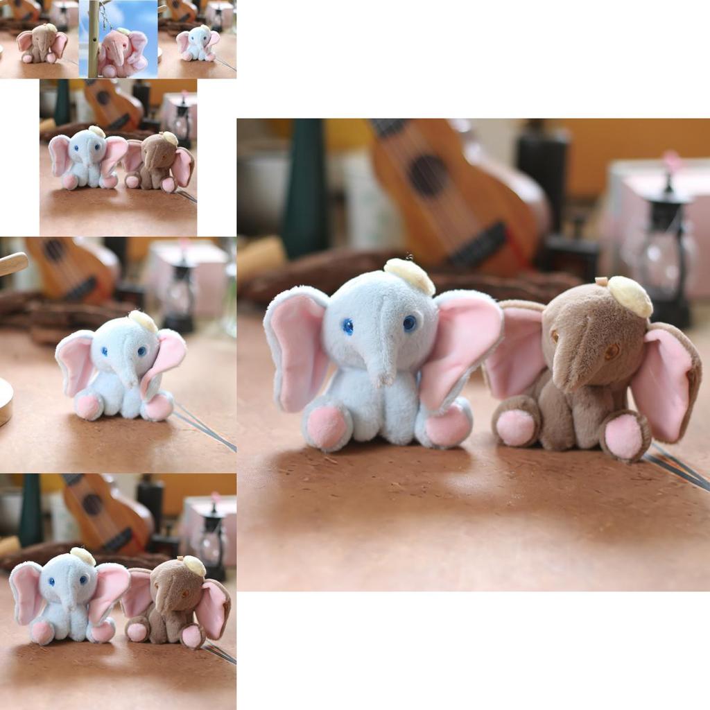 Adorable Lindo Llavero Juguete de Elefante de Peluche Suave Relleno Colgante para Bolso Muñeca