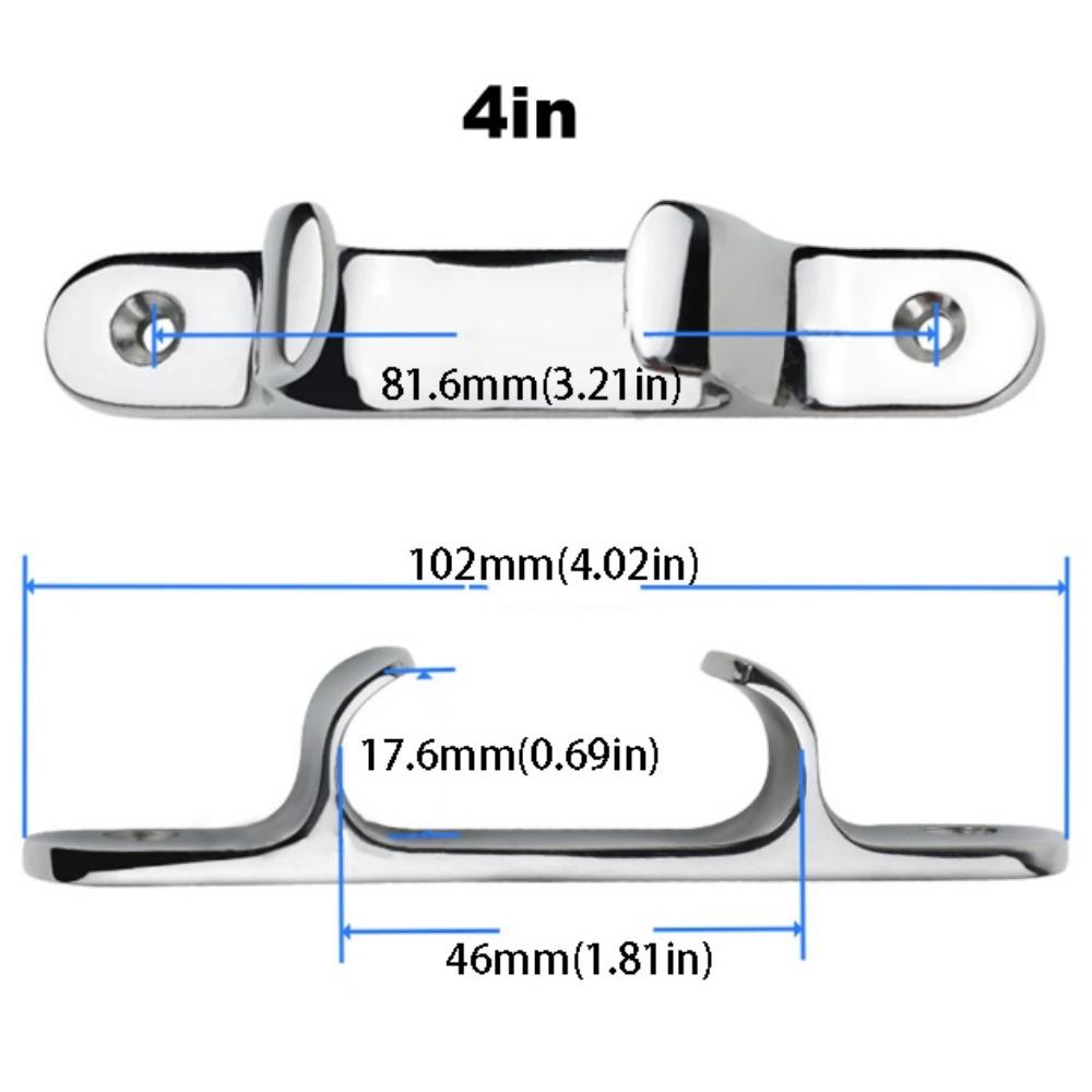 

Polished Silver Boat Rope Guide 4/5/6/8 Inch Bow Chock Straight Fairlead Marine Boat 4inch