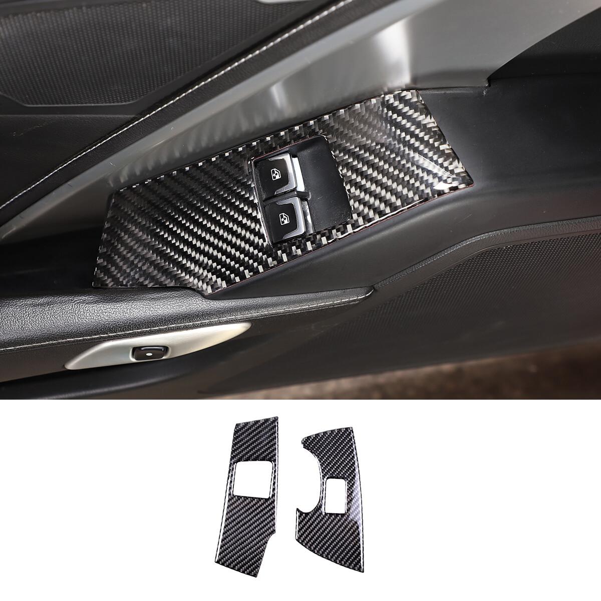 Carbon Fiber Window Lift Switch Button Trim For  Corvette C7 14-19 US