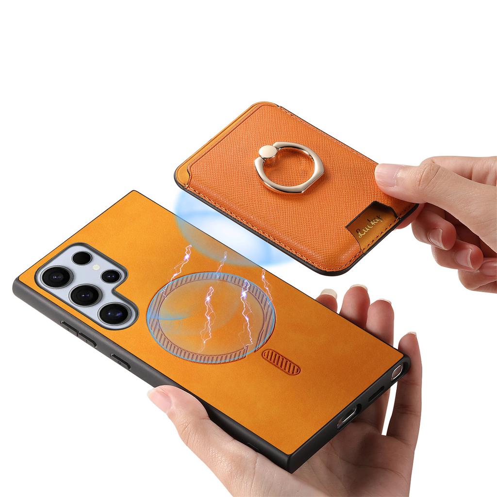2 in 1 Detachable Cards Solt Wallet Leather Ring Holder Case For Samsung Galaxy S25 Ultra S24 FE S23 Plus A16 A55 A15 A56 Cover