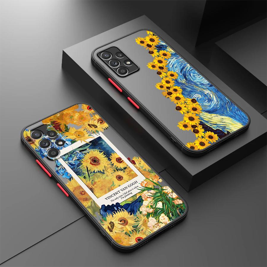 Van Gogh Sunflwer Case for Samsung Galaxy A56 A55 A17 A52 A52S A72 A73 A33 A54 A16 A15 A53 A34 A36 A14 A23 A35 Phone Cover