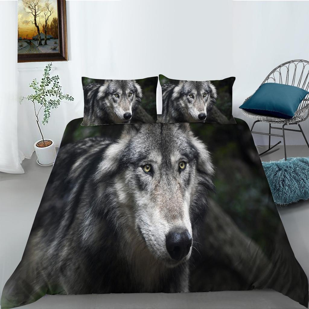 Independent Website Bedding Two Or Three-Piece Polyester Digital Print Wolf Series
