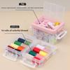 18pcs Portable Sewing Tool Kit Three-Layer Sewing Kit Box Needlework Box  DIY Mending