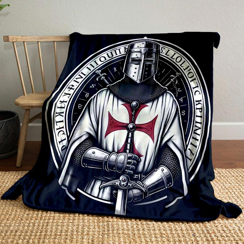Crusader Knight Blanket Printed Blanket for Living Room Bed Couch Lunch Break Soft Cozy Blanket for Friend's Festival Gift