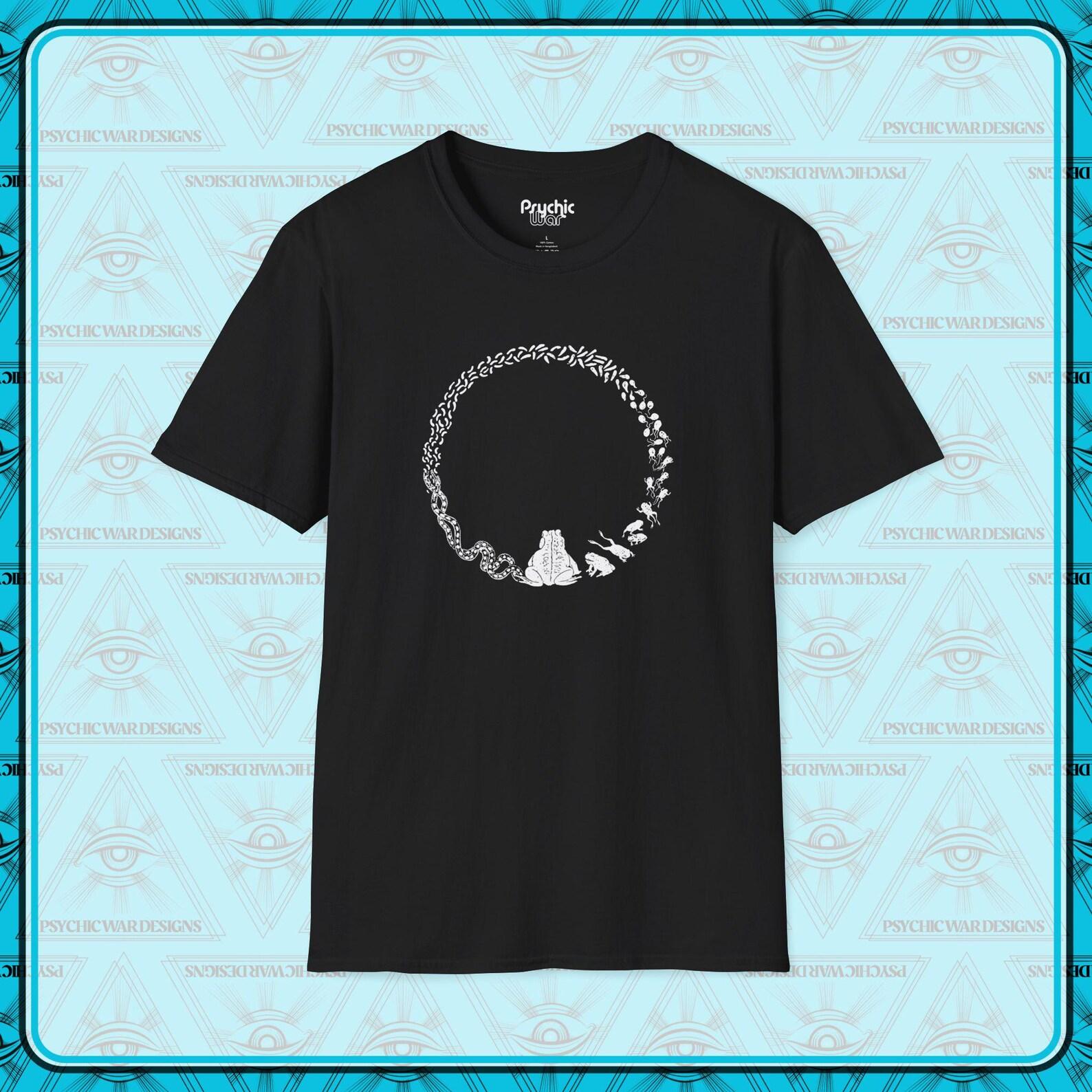 Pond Life T-Shirt Frog Toad Lifecycle Shirt Retro Scientific Tee Quirky Gift For Amphibian Lovers Him Her Dad L