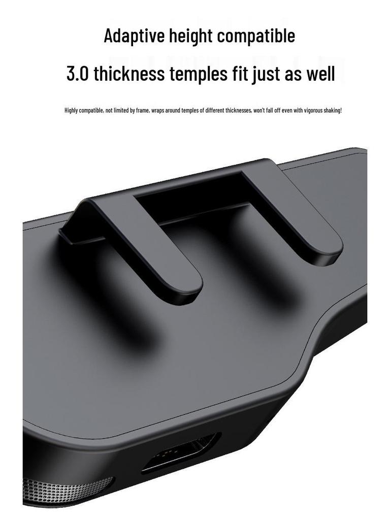 Clip-On Bluetooth Glasses Headset: Long Battery Life, Touch Controls, Flexible Fit