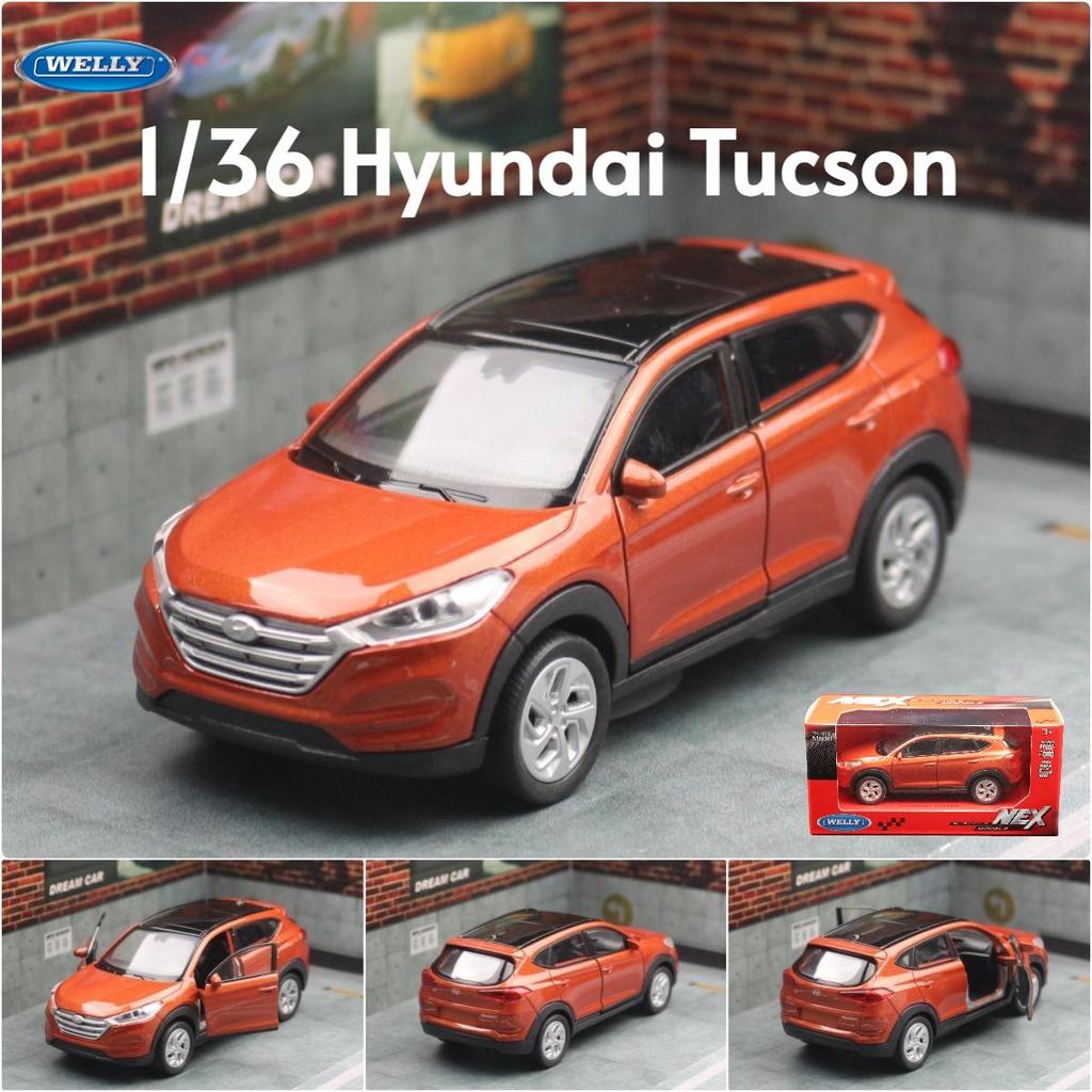 1/36 Hyundai Tucson SUV Spielzeugautomodell Welly Diecast Alloy Vehicle Miniatur Pull Back Collection Geschenk für Kinder Jungen Kind