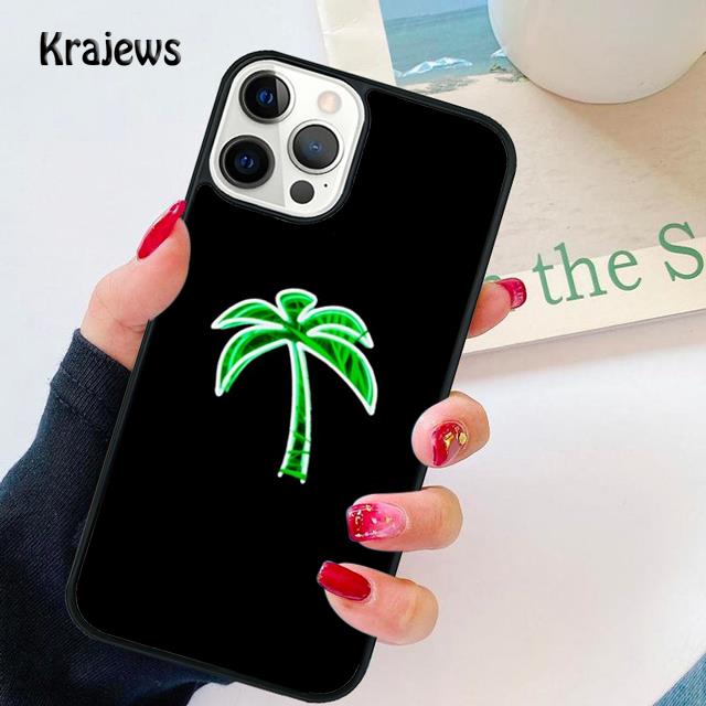 80s Retrowave Neon Palms Tree Soft Phone Case For iPhone 17 Air 16 15 14 Max Plus 11 12 13 Pro Max Phone Cover Fundas