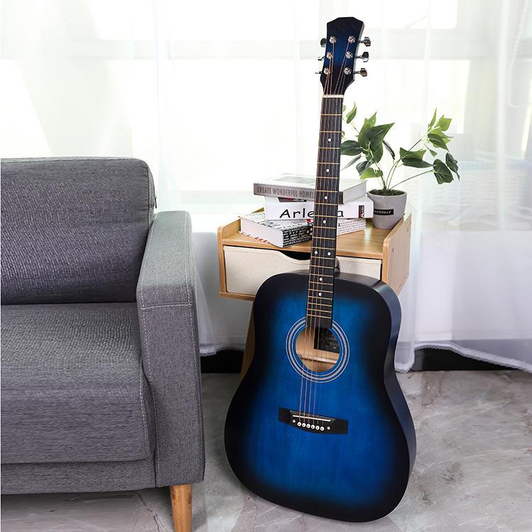 41-Inch Folk Cutaway Wooden Guitar, Linden Wood, Bright Finish