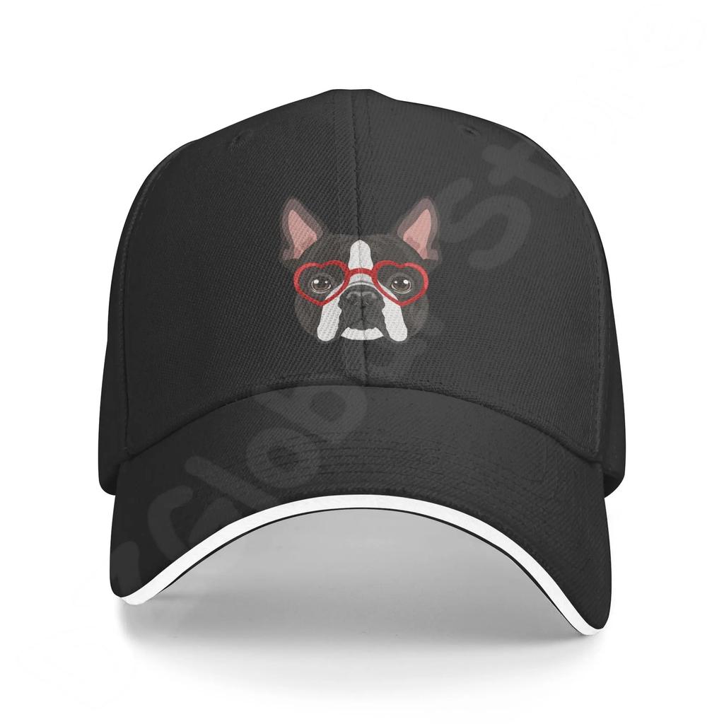 Denim Cap Boston Terrier Dog Baseball Dad Cap Classic Washed 100% Cotton Adjustable Casual Sports for Men Women Hat