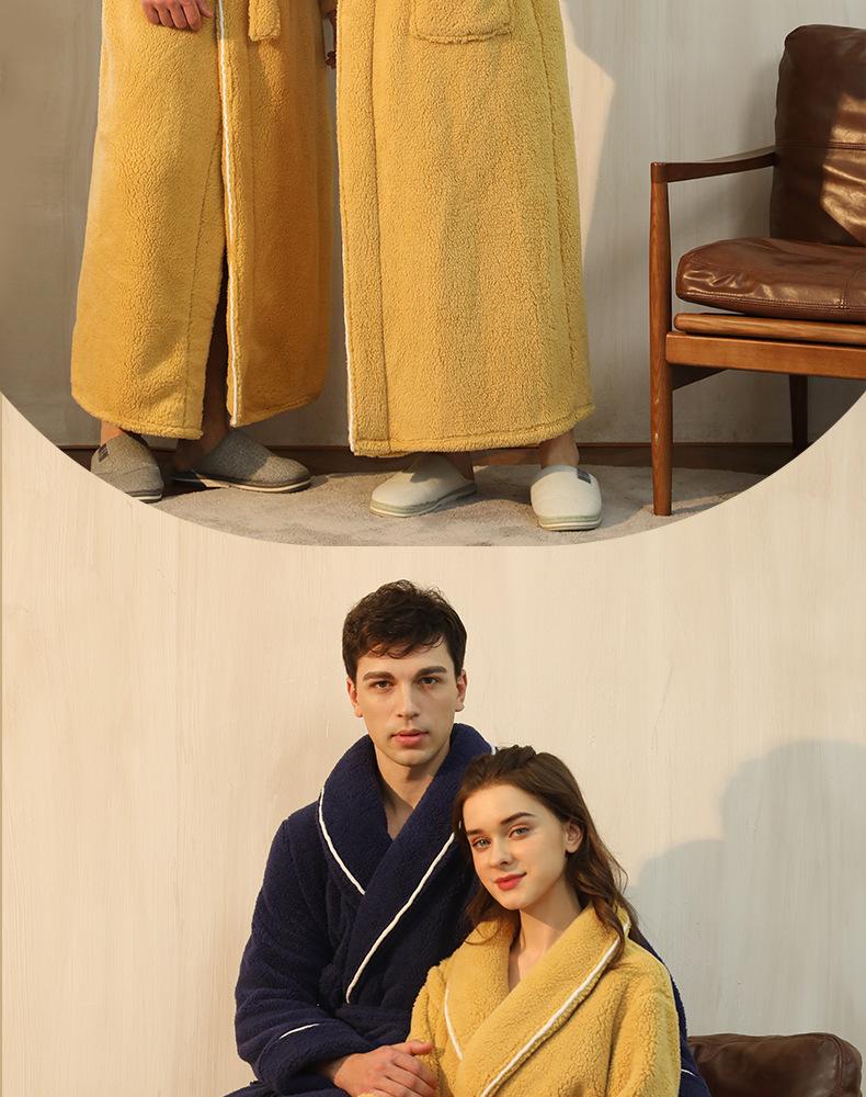 Mens & Womens Luxurious Extra Long Fleece Bathrobe - Thick, Plush, Plus Size Autumn/Winter Pajamas for Couples