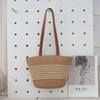 Summer seaside vacation straw bag women's bag woven bag new striped commuter shoulder tote bag large capacity
