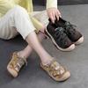 Fashion GKTINOO 2025 Autumn New Breathable Mesh Mixed Colors Sneakers Genuine Leather Lace-up Casual Women's Shoes