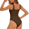 Women's Fashionable Seamless Ribbed Vest, Slimming Waist, Hip-Lifting, Shapely Round Neck Bodysuit, Shaping Suit
