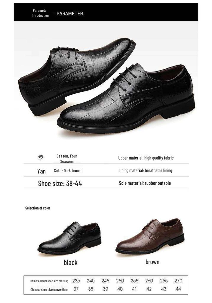 2025 Spring Men's Formal Leather Shoes - Groomsmen Large Size, Versatile Casual, Wedding & Business Attire.