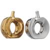 Lavish Golden and Silver Apple Ceramic Home Decor Showpiece (Pack of 2,Golden & Silver)