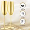 Stainless Steel Champagne Flutes Set of 2, Gold Unbreakable 8.5 oz for Wedding, Party, Christmas, Anniversary, Birthday Gifts