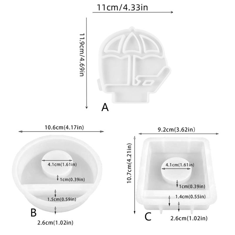 Beach Chair Parasol Candlesticks Molds Combination Castings Moulds Candle Holder Silicone Molds Craft Plasters Molds